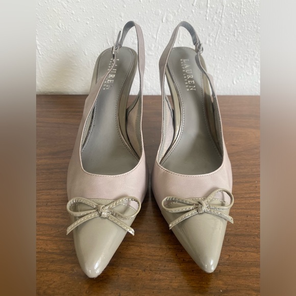 Ralph Lauren Gray Sling Back Heels Size 8 - Picture 2 of 6